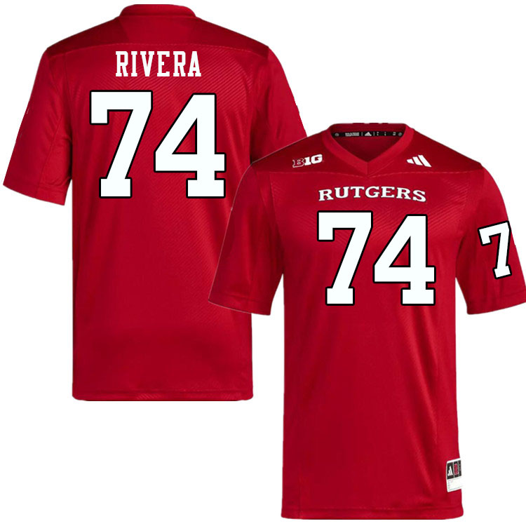 Men #74 Dominic Rivera Rutgers Scarlet Knights 2024 College Football Jerseys Stitched-Scarlet